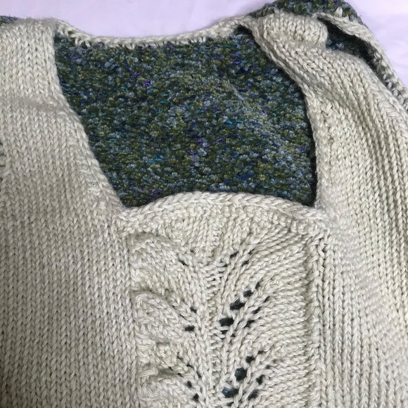 Handmade Knit Tank Top –  Sage Green Mixed Yarn – Sleeveless Boho Style - Picture 8 of 15